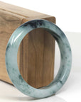 Baikalla Blue-Green & Wuji Jadeite Jade "Half Round" Bangle Bracelet (55.8mm)