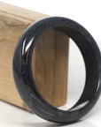 Baikalla Genuine Burmese Black wuji Jadeite Jade Bangle Bracelet (61.6 mm)