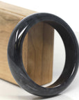 Baikalla Genuine Burmese Black wuji Jadeite Jade Bangle Bracelet (61.6 mm)