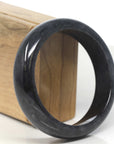 Baikalla Genuine Burmese Black wuji Jadeite Jade Bangle Bracelet (61.6 mm)