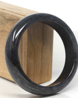 Baikalla Genuine Burmese Black wuji Jadeite Jade Bangle Bracelet (61.6 mm)