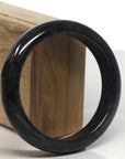 Baikalla Genuine Burmese Black wuji Jadeite Jade Bangle Bracelet (61.6 mm)