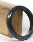 Baikalla Genuine Burmese Black Wuji Jadeite Jade Bangle Bracelet (62.2 mm)
