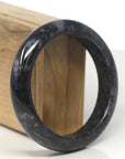 Baikalla Genuine Burmese Black Wuji Jadeite Jade Bangle Bracelet (62.2 mm)