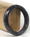 Baikalla Genuine Burmese Black Wuji Jadeite Jade Bangle Bracelet (62.2 mm)