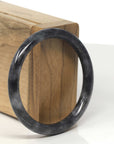 Baikalla Genuine Burmese Black Wuji Jadeite Jade Bangle Bracelet (54mm-56mm)