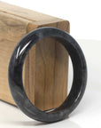 Baikalla Genuine Burmese Black Wuji Jadeite Jade Bangle Bracelet (55.2 mm)
