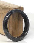 Baikalla Genuine Burmese Black Wuji Jadeite Jade Bangle Bracelet (55.2 mm)