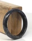 Baikalla Genuine Burmese Black Wuji Jadeite Jade Bangle Bracelet (55.2 mm)