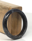 Baikalla Genuine Burmese Black Wuji Jadeite Jade Bangle Bracelet (55.2 mm)