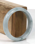 Baikalla Jewelry Jadeite Jade Bangle Bracelet Baikalla Genuine White & Green Burmese Jadeite Jade Bangle Bracelet (57.65mm)