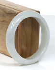 Baikalla Jewelry Jadeite Jade Bangle Bracelet Baikalla "Classic Bangle" White Natural Burmese Jadeite Jade Bangle ( 57.43mm )