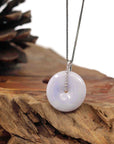 Baikalla Jewelry Gold Jadeite Jade Pendant Necklace Pendant Only 14K White Gold "Good Luck Button" Necklace Lavender Jadeite Jade Pendant Necklace