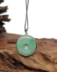 Baikalla Jewelry Jade Pendant Necklace Baikalla "Good Luck Button" Necklace Green Jadeite Jade Lucky KouKou Pendant Necklace