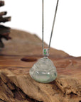 Baikalla Jewelry Gold Jadeite Jade Pendant Necklace Natural Burmese Jadeite Jade Happy Buddha With 14k White Gold AA Emerald Bail