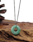 Baikalla Jewelry Jade Pendant Necklace Baikalla "Good Luck Button" Necklace Green Jadeite Jade Pendant