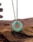 Baikalla Jewelry Jade Pendant Necklace Baikalla "Good Luck Button" Necklace Green Jadeite Jade Pendant For Men