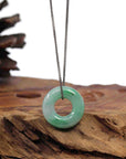 Baikalla Jewelry Jade Pendant Necklace Baikalla "Good Luck Button" Necklace Green Jadeite Jade Pendant For Men