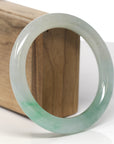 Baikalla Icy Light Green & Apple-Green "Traditional Round" Jadeite Jade Bangle Bracelet (60.7mm)