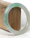Baikalla Icy Light Green & Apple-Green "Traditional Round" Jadeite Jade Bangle Bracelet (60.7mm)