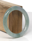 Baikalla Icy Green "Traditional Round" Jadeite Jade Bangle Bracelet (54.9mm)