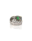 Baikalla Jewelry Jade Ring Baikalla Antique Natural Jadeite Jade Sterling Silver Gold Plated Two Tone Ring