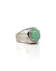 Baikalla Jewelry Jadeite Engagement Ring Baikalla™ Sterling Silver Genuine Green Jadeite Jade Men's Ring
