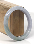 Baikalla Green & Lavender Jadeite Jade "Half Round" Bangle Bracelet (60.6mm)