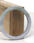 Baikalla Green & Lavender Jadeite Jade "Half Round" Bangle Bracelet (60.6mm)