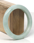 Baikalla Light Apple-Green Jadeite Jade "Half Round" Bangle Bracelet (60.3mm)