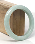 Baikalla Light Apple-Green Jadeite Jade "Half Round" Bangle Bracelet (60.3mm)