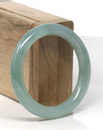Baikalla Light Icy Oil-Green "Traditional Round" Jadeite Jade Bangle Bracelet (53.2mm)