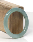 Baikalla Light Icy Oil-Green "Traditional Round" Jadeite Jade Bangle Bracelet (53.2mm)