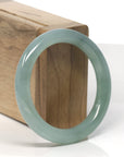 Baikalla Light Icy Oil-Green "Traditional Round" Jadeite Jade Bangle Bracelet (53.2mm)