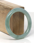 Baikalla Light Icy Oil-Green "Traditional Round" Jadeite Jade Bangle Bracelet (53.2mm)