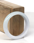 Baikalla Light Green & White-Lavender Burmese Jadeite Jade Oval Bangle (56.1mm )