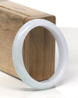 Baikalla Light Green & White-Lavender Burmese Jadeite Jade Oval Bangle (56.1mm )