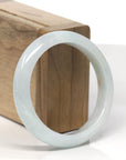 Baikalla White-Green W/ Sajin (Golden Dust) Jadeite Jade "Half Round" Bangle Bracelet (55.7mm)