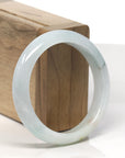 Baikalla White-Green W/ Sajin (Golden Dust) Jadeite Jade "Half Round" Bangle Bracelet (55.7mm)