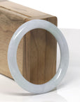 Baikalla Light Green & Faint Lavender "Traditional Round" Jadeite Jade Bangle Bracelet (53.9mm)