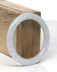 Baikalla Light Green & Faint Lavender "Traditional Round" Jadeite Jade Bangle Bracelet (53.9mm)