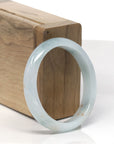 Baikalla Light Blue-Green W/ Sajin (Golden Dust) Burmese Jadeite Jade Oval Bangle (51.6mm)