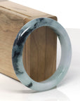 Baikalla Blue-Green & Wuji Jadeite Jade "Half Round" Bangle Bracelet (55.2mm)