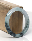 Baikalla Blue-Green & Wuji Jadeite Jade "Half Round" Bangle Bracelet (55.2mm)