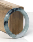 Baikalla Blue-Green & Wuji Jadeite Jade "Half Round" Bangle Bracelet (55.2mm)