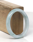 Baikalla Light Blue-Green Jadeite Jade Oval Bangle Bracelet (56mm)