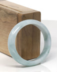 Baikalla Light Blue-Green Jadeite Jade Oval Bangle Bracelet (56mm)