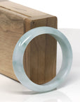 Baikalla Light Blue-Green Jadeite Jade Oval Bangle Bracelet (56mm)