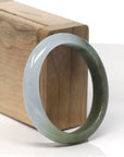 Baikalla Deep Green & Light Blue-ish Green Jadeite Jade Oval Bangle Bracelet (54.4mm)