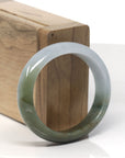 Baikalla Deep Green & Light Blue-ish Green Jadeite Jade Oval Bangle Bracelet (54.4mm)
